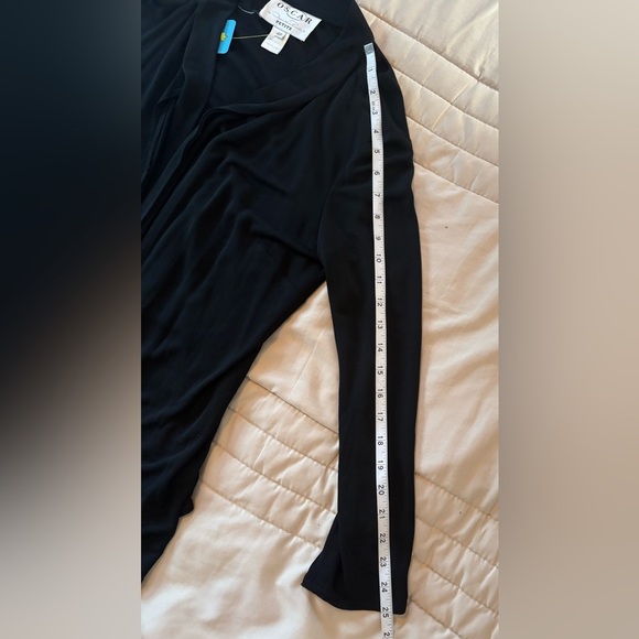 Oscar de la Renta Black tie front Petite Cardigan - Picture 10 of 10